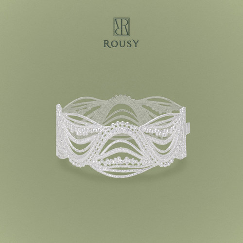 《蕾丝图鉴：潮汐》ROUSY复古原创小众高级感轻奢重工s925银手镯