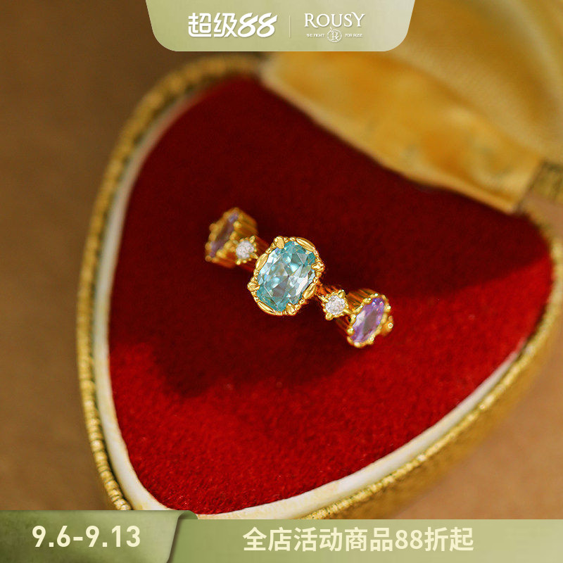 轻奢时尚女银镀金戒指图片