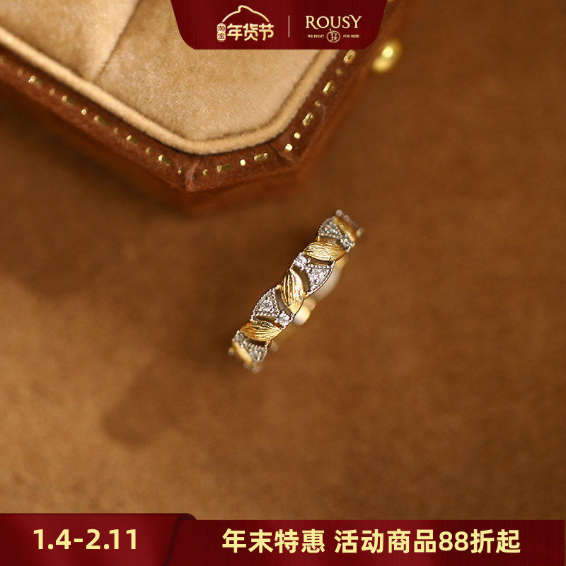 《麦穗》复古设计感精致质感高级日常可叠戴金银分色纯银戒指环女,饰品/流行首饰/时尚饰品新,戒指/指环,淘宝优惠券,粉丝福利购,淘宝优惠卷