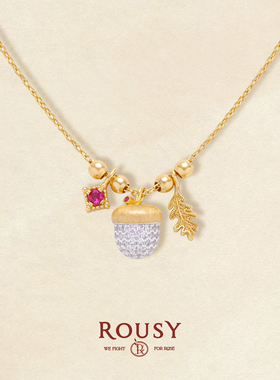 小众设计感银镀金橡果项链