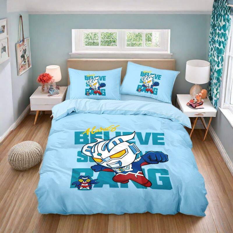 2025奥特曼全棉被套卡通可爱四件套儿童房家居卧室床上用品床单床