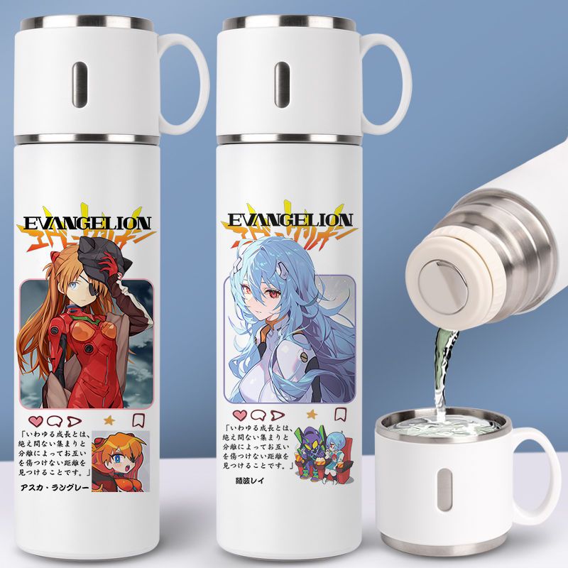 2024新品EVA新世纪保温杯福音战士水杯子学生动漫带盖子可喝水两