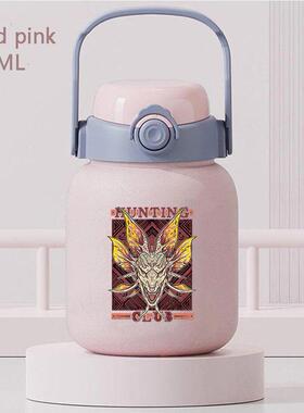 2024CXB游戏怪物猎新款周边不锈钢保温杯双饮手提杯吸管水杯大肚