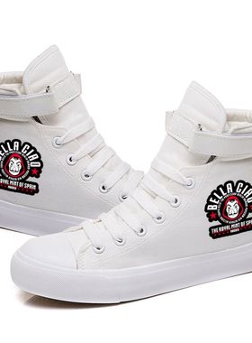 2024龙年新款纸钞屋la casa de papel高帮帆布鞋男女休闲鞋情侣鞋