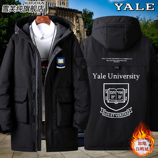 2026耶鲁大学YALE学校logo纪念励志复古羽绒服男中长款棉衣服连帽