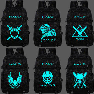 2025光环5守护者士官长游戏周边夜光书包男女学生战争电脑包双肩