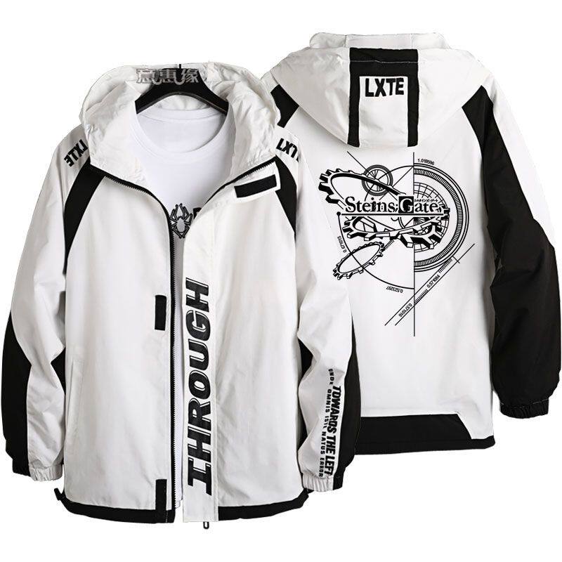 2024春秋冬款命运石之门衣服周边二次元连帽夹克男潮流宽松学生外