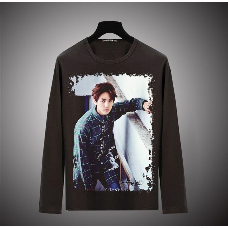 2024边伯贤图案长袖T恤衣