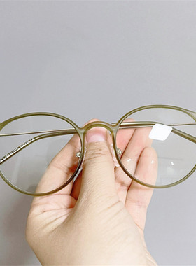 茶色超轻椭圆形tr90近视眼镜框大框防滑有鼻托眼睛架男女素颜绿色