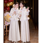 姐妹裙中式 伴娘服闺蜜装 结婚礼服香槟色高级小众气质活动平常可穿