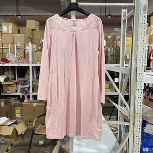 蕾丝睡衣舒适带胸垫裙子H000110no退换 家居服睡裙韩版 黛安 长袖