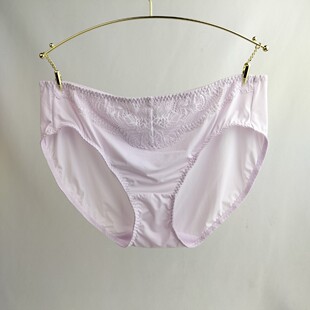 黛**简约燕草蕾丝内裤女亲肤中低腰三角裤E003921