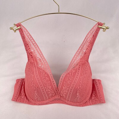 黛**水盈杏花红色内衣女美背小胸聚拢内衣16-8890 no退换