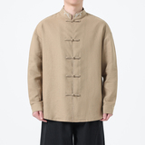 风新中式亚麻盘口刺绣衬衫电商A100-C90-P70，男装民族服装，电商A100