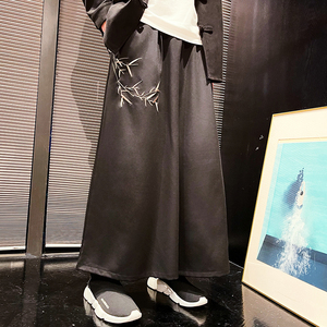 风男士暗黑刺绣阔腿裤电商A100-K189-P60限78图片