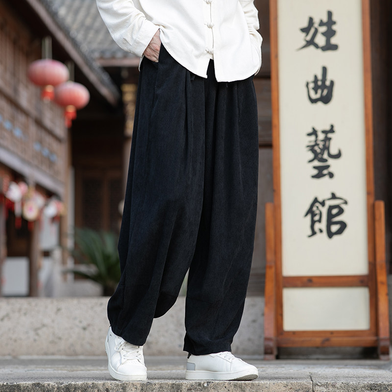灯芯绒纯色宽松萝卜裤电商A100-K2558-P55,男装休闲裤,电商A100
