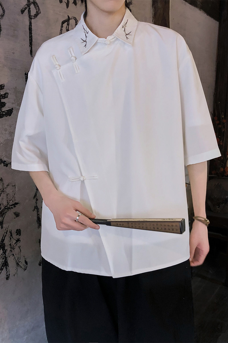 新中式风短袖衬衫电商A100-226-P65,男装衬衫,电商A100