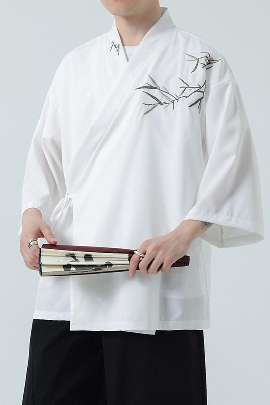 风新中式竹子绣花中袖开衫外袍电商A100-223-P60,男装卫衣,电商A100