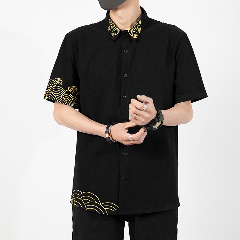 中国风刺绣衬衫钱塘4018-C1108-P50图片