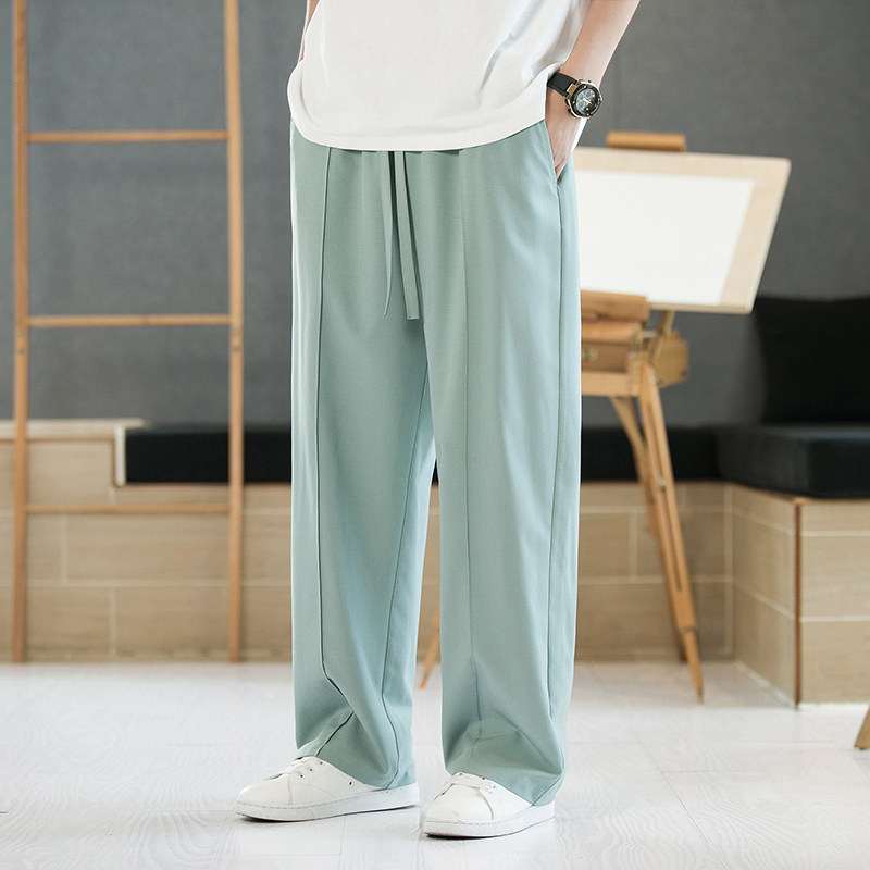 风高品质抖音多色纯色冰丝垂感高弹力免烫2301-P45限68,男装休闲裤,电商A100