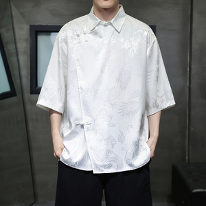 新中式风盘扣衬衫薄款冰丝高级感唐装汉服电商A100-227-P65图片