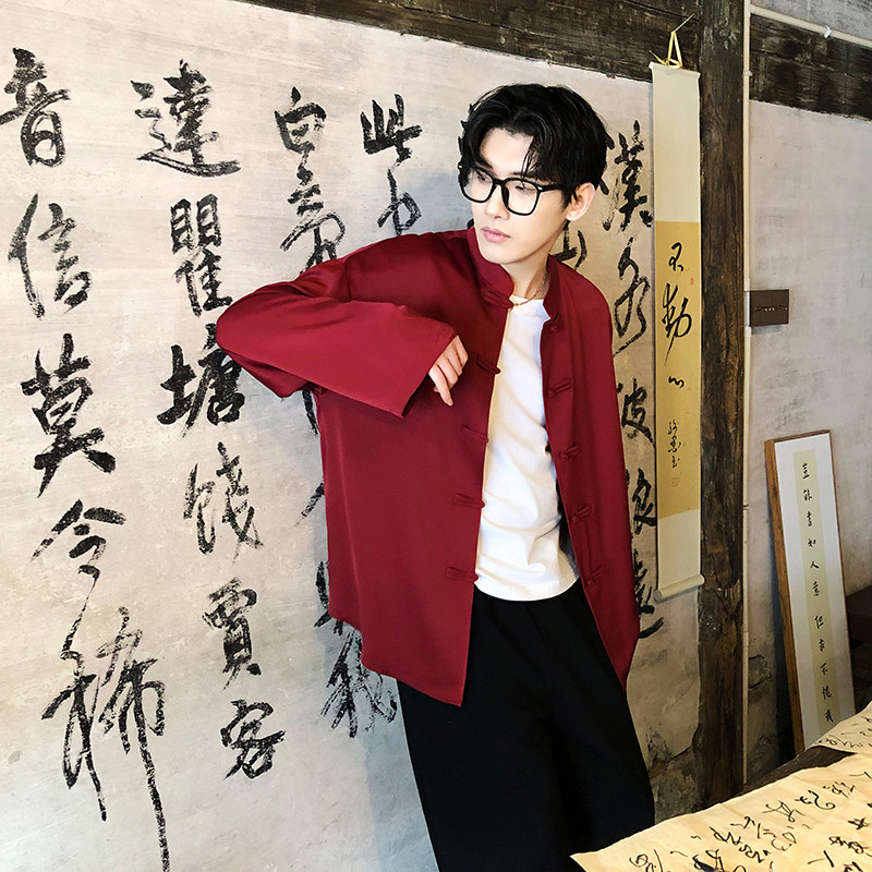 风新中式唐装长袖宽松衬衫电商A100-C91-P65,男装衬衫,电商A100