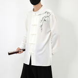 风长袖盘扣衬衫新中式唐装风电商A100-C23-P70，男装民族服装，电商A100