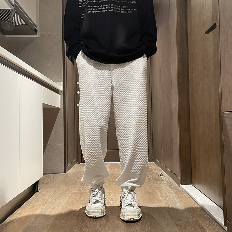 风立体盘口松紧宽松长裤电商A100-K7790-P55,男装休闲裤,电商A100