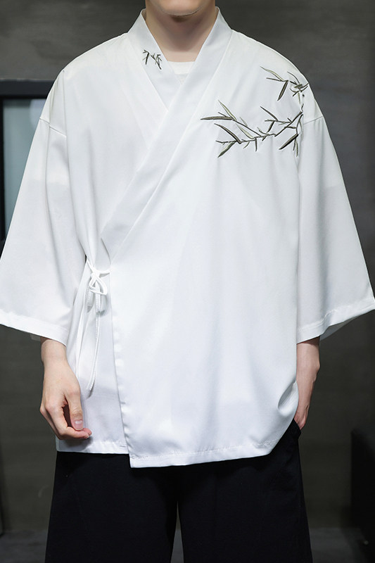 风新中式竹子绣花中袖开衫外袍电商A100-223-P60,男装卫衣,电商A100