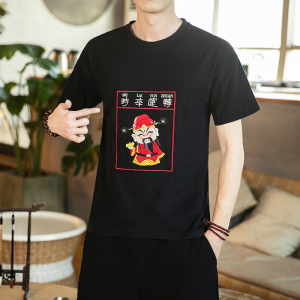 夏季新款风财神绣花T恤5钱塘4018-T39图片