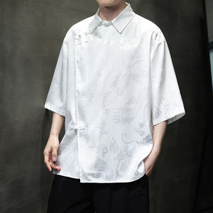 新中式风盘扣衬衫薄款冰丝高级感唐装汉服电商A100-227-P65图片