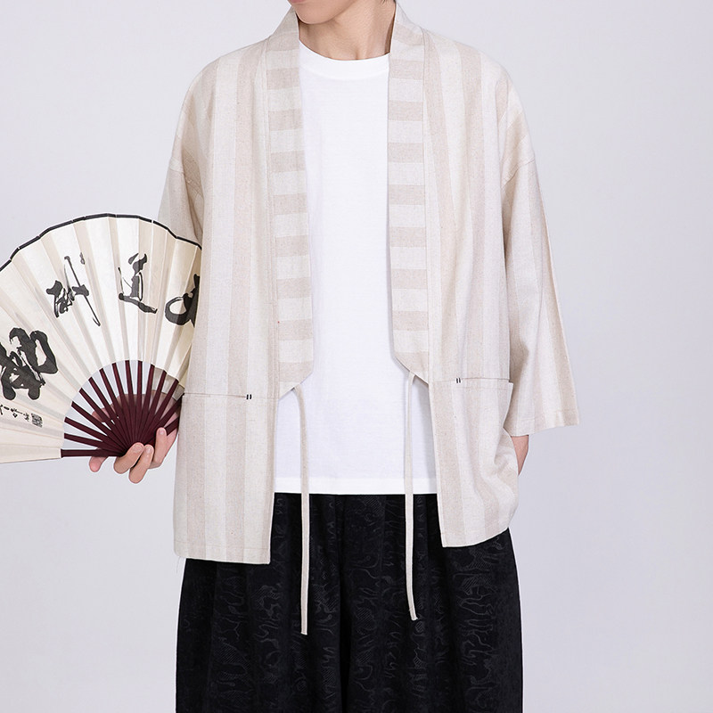 风开衫新中式棉麻男士七分袖电商A100-2805-P65,男装卫衣,电商A100