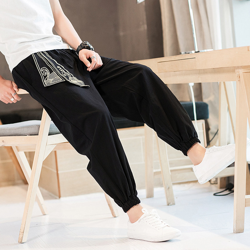 全棉灯笼束脚裤风民族风加大码休闲裤A100-SK16-P45，男装民族服装，电商A100