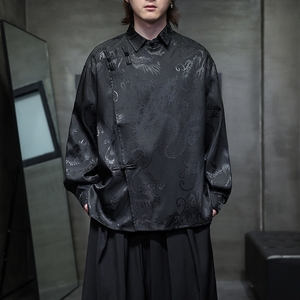 新中式风衬衫男士长袖唐装汉服改良盘扣衬衣电商A100-262-P65图片