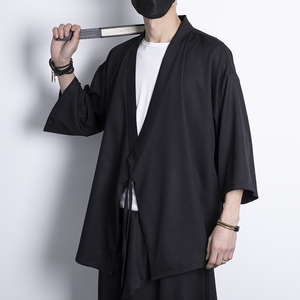 夏季风纯色休闲汉服开衫日系加大加宽加码电商A100-Y116-P55图片
