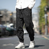 盘扣压花束脚裤风民族风加大码休闲裤电商A100-182-P60，男装民族服装，电商A100