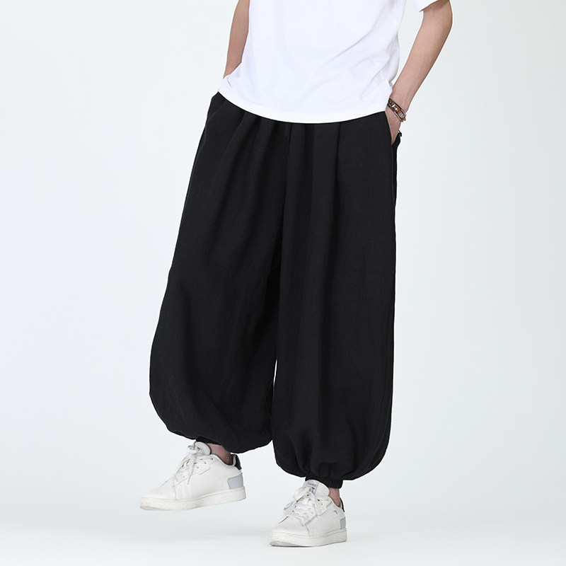全亚麻束脚裤休闲宽松电商A100-QM2520-P140,男装休闲裤,电商A100