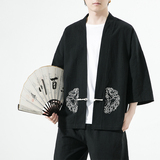 风汉服开衫刺绣盘扣精致防晒电商A100-731-p50男士宽松限68，男装防晒衣，电商A100