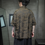 夏季薄款大码男士风唐装手工盘扣短袖衬衫A100-237-P65，男装T恤，电商A100