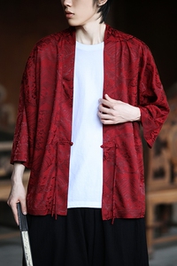 风龙纹冰丝汉服开衫外套古风禅服居士服道袍披风A100-721-P40图片