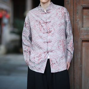 风新中式压花龙纹汉服长袖衬衫A100-C312-P65图片