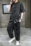 风盘扣套装龙纹暗花电商A100-2010+8804-95，男装民族服装，电商A100