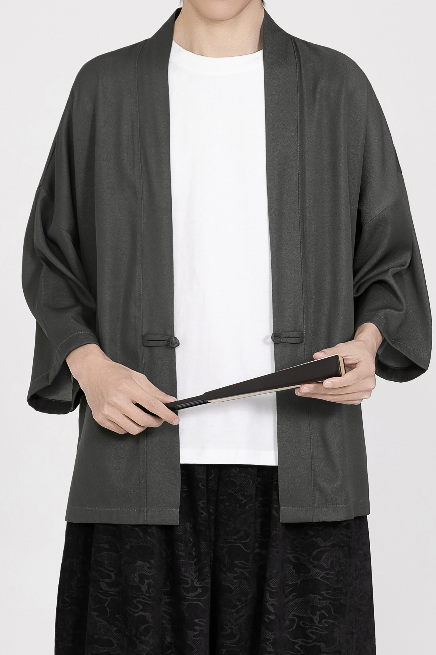 新中式风唐装盘扣纯色开衫七分袖男士防晒演出A100-2806-P45,男装防晒衣,电商A100