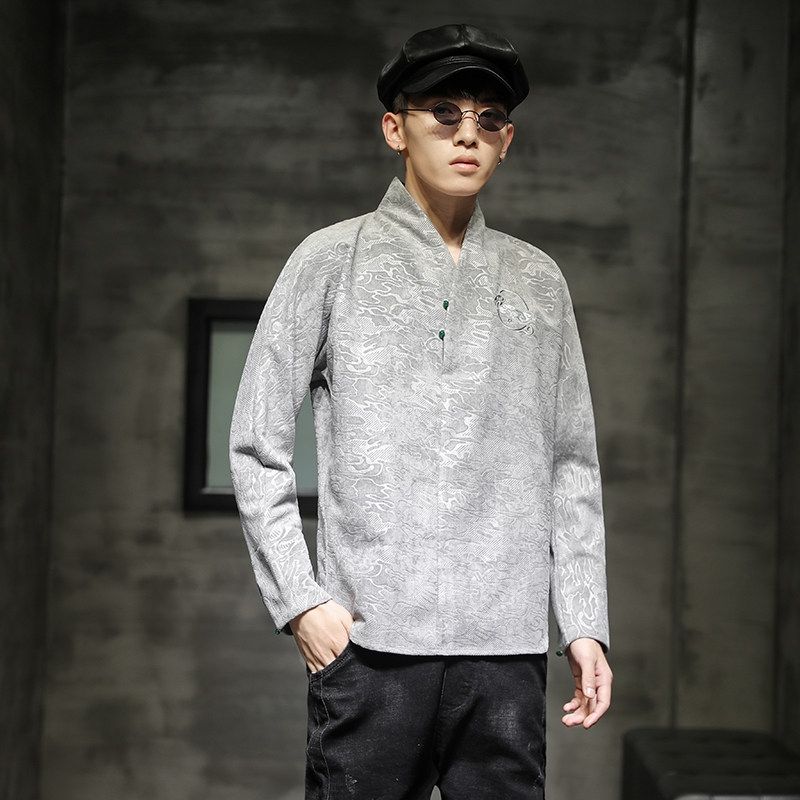 风汉服全棉衬衫钱1塘4018-C302图片