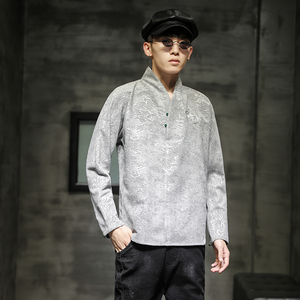 风汉服全棉衬衫钱1塘4018-C302图片
