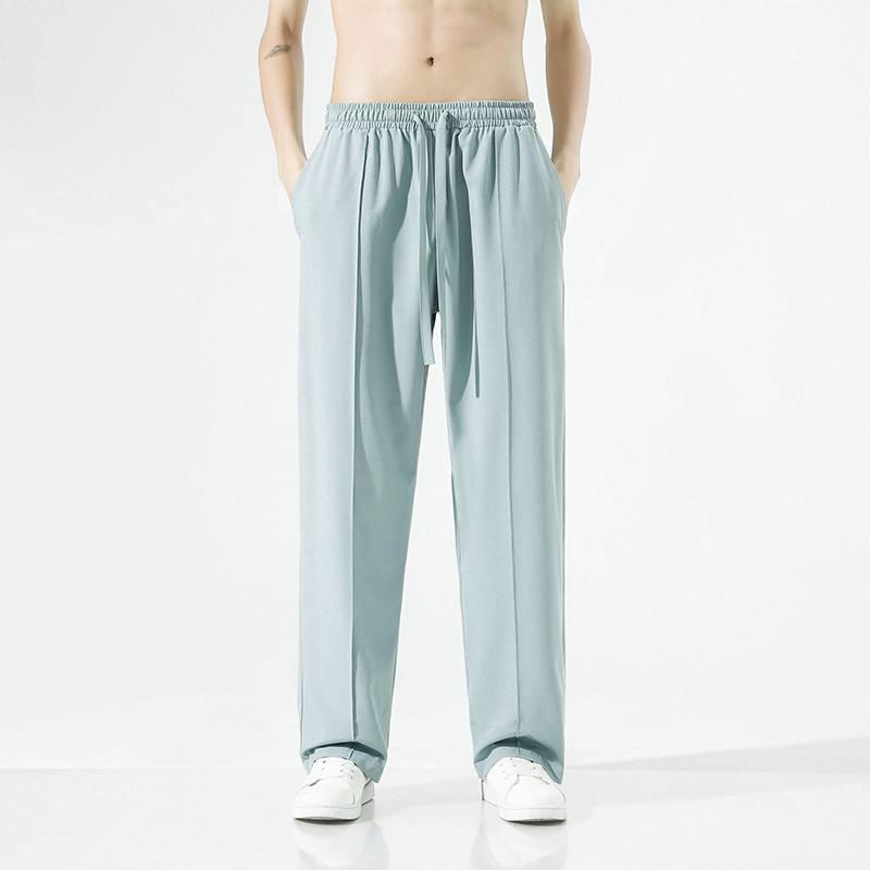 风高品质抖音多色纯色冰丝垂感高弹力免烫2301-P45限68,男装休闲裤,电商A100