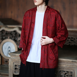 风龙纹冰丝汉服开衫外套古风禅服居士服道袍披风A100-721-P40图片