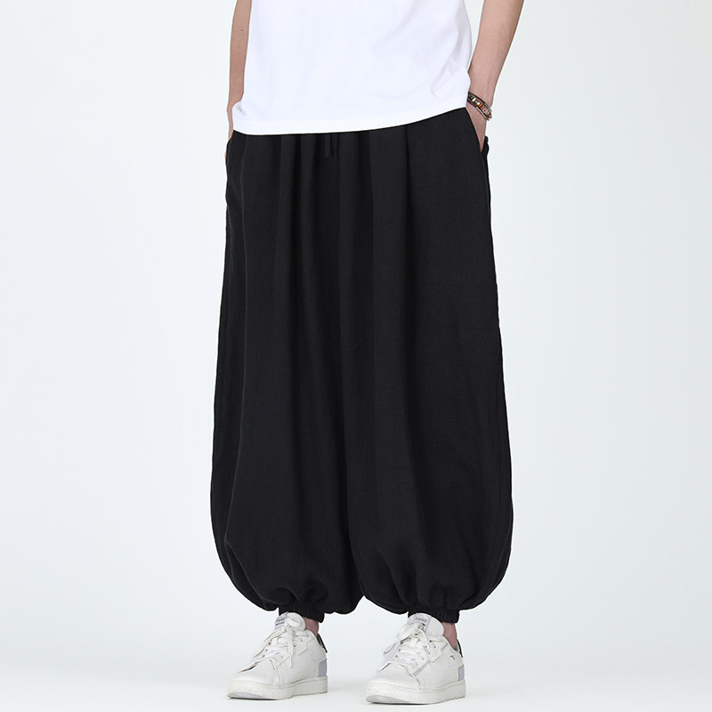 全亚麻束脚裤休闲宽松电商A100-QM2520-P140,男装休闲裤,电商A100