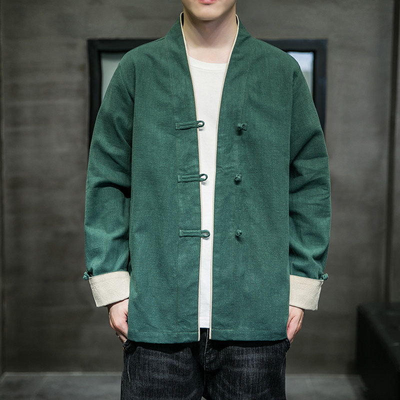棉麻风汉服日式开衫外套钱1塘4018-M99,男装夹克,电商A100