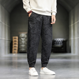 盘扣压花束脚裤风民族风加大码休闲裤电商A100-182-P60，男装民族服装，电商A100